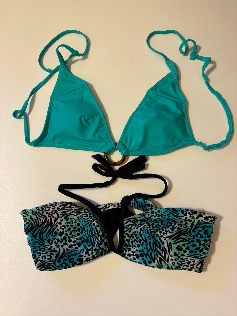 Women’s Teal Triangle Bikini Top - and reversible top.